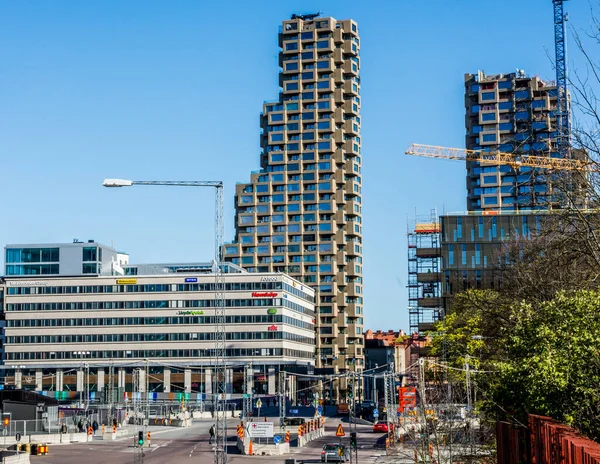 Construcción Edificio Apartamentos Estocolmo Suecia — Foto de Stock