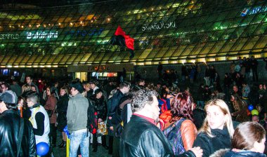 Meydan / Majdan Meydanı, Kiev, Ukrayna Kasım 2010 'da dil gösterisi