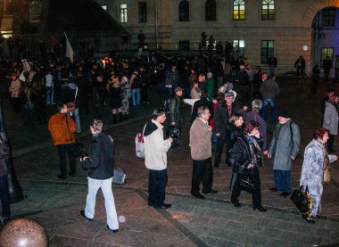 Meydan / Majdan Meydanı, Kiev, Ukrayna Kasım 2010 'da dil gösterisi
