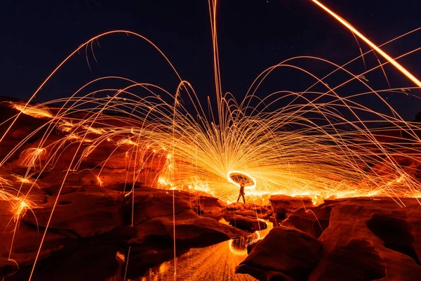 Swirl lights by steel wool /  jerk the steel wool light