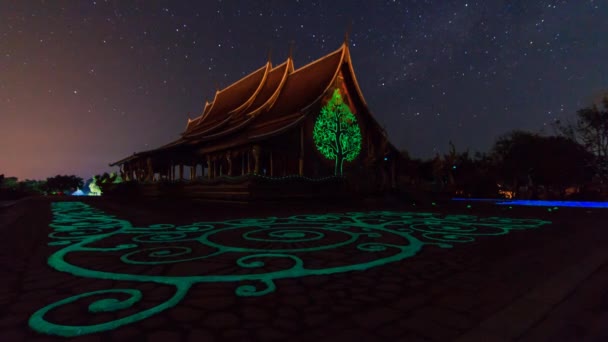 タイ教会で星の軌跡 — ストック動画
