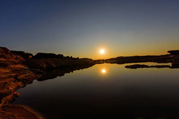 サム ファン福で湖の夕日 — ストック写真