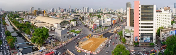 Panorama of Construction area at the road in the city — Stock Photo, Image