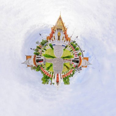 360 panorama Wat Benchamabophit Dusitwanaram genel landmark Bangkok 