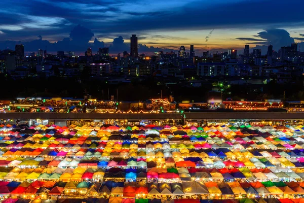 Top view of Canvas tent at the outdoor market