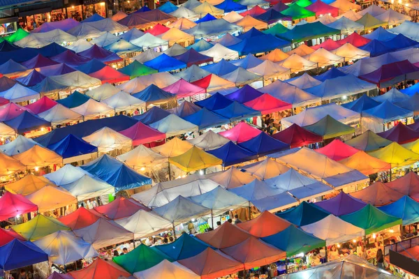 Top view of Canvas tent at the outdoor market