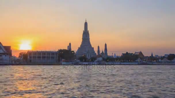 Time Lapse Van Grote Pagode Wat Arun Ratchawararam Ratchawaramahawihan Wat — Stockvideo