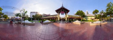 Bangkok, Tayland - 30 Ocak, Asiatique Nehri açık alışveriş merkezi Panoraması 2018:360 