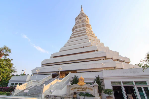 Bangkok Tailandia Marzo 2018 Pagoda Blanca Wat Paknam Bhasi Charoen — Foto de Stock