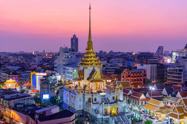 Bangkok Thailand Mars 2018 High View Wat Traimitr Withayaram Sunset – stockfoto