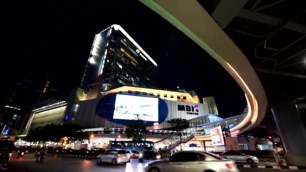 Bangkok Thailand Okt 2019 Viel Verkehr Auf Der Vorderseite Mbk — Stockvideo