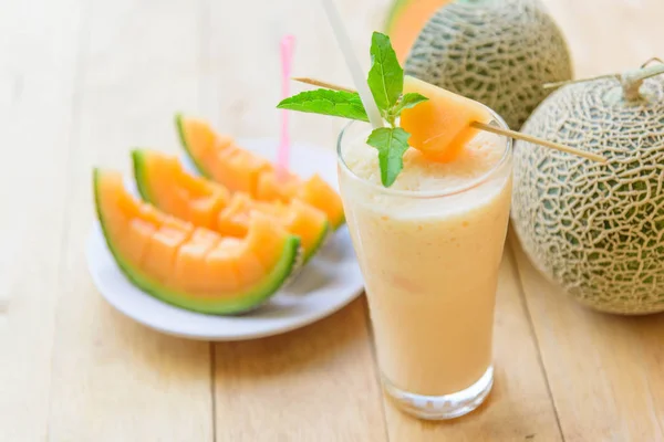 Milk Melon Smoothie Glass — Stock Photo, Image