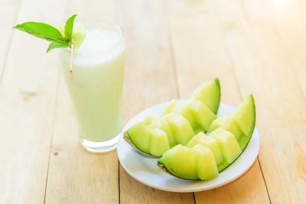 Milk Melon Smoothie Glass — Stock Photo, Image