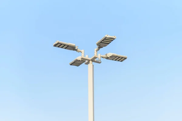 solar cell spotlight in the park with blue sky