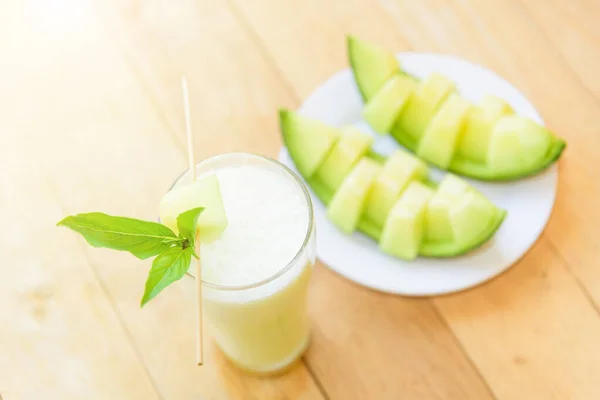 Milchmelonen Smoothie Glas — Stockfoto