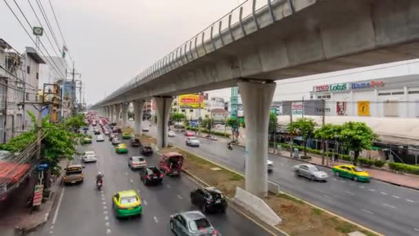 Bangkok Thajsko Března 2020 Den Nocí Pokles Rozmazané Světelné Dopravy — Stock video