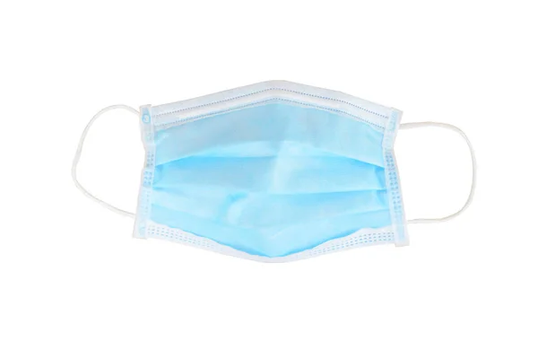 Çalışma yolu ile beyaz arkaplanda hijyenik maske