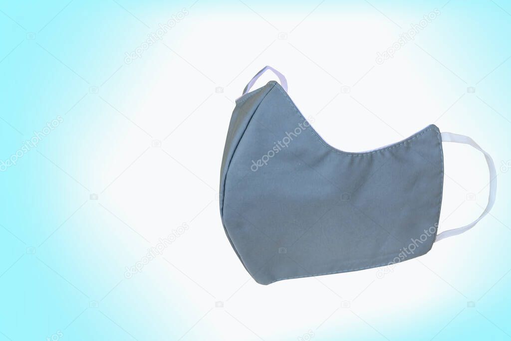 cloth mask for protect from covid-19 /  cloth mask on blue background with workpath