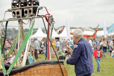Zhukovsky, Rusya, 22 Temmuz 2017 Havacılık Uçak sergi Maks 2017. Gaz yakıcı balon Close-Up