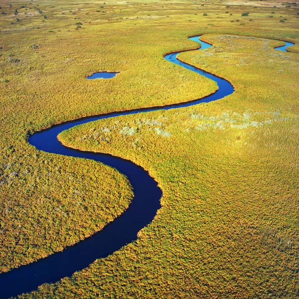 Ο ποταμός Okavango, αεροφωτογραφία — Φωτογραφία Αρχείου