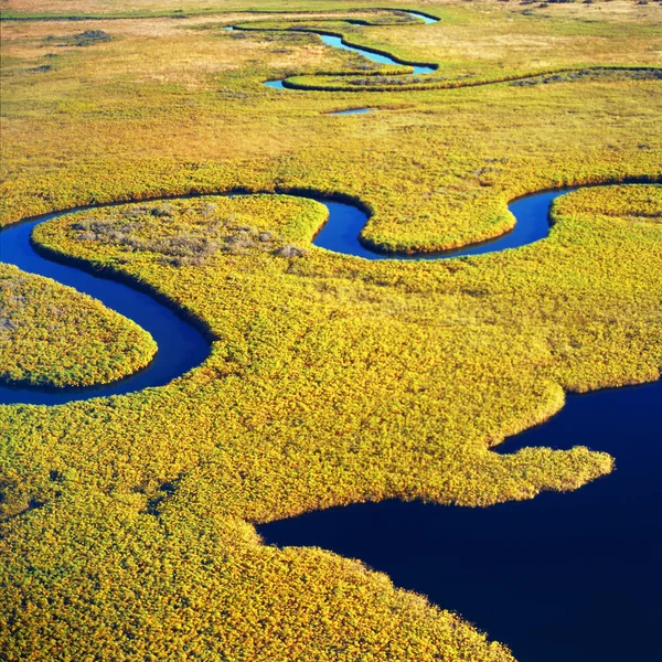 Ο ποταμός Okavango, αεροφωτογραφία — Φωτογραφία Αρχείου