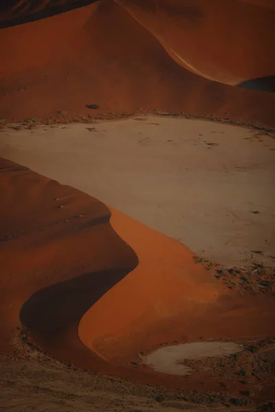 Belas dunas do deserto no pôr do sol — Fotografia de Stock