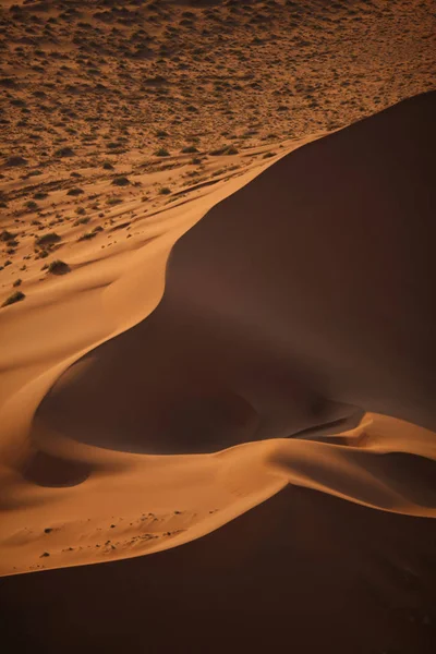 Красиві пустельні дюни на заході сонця — стокове фото