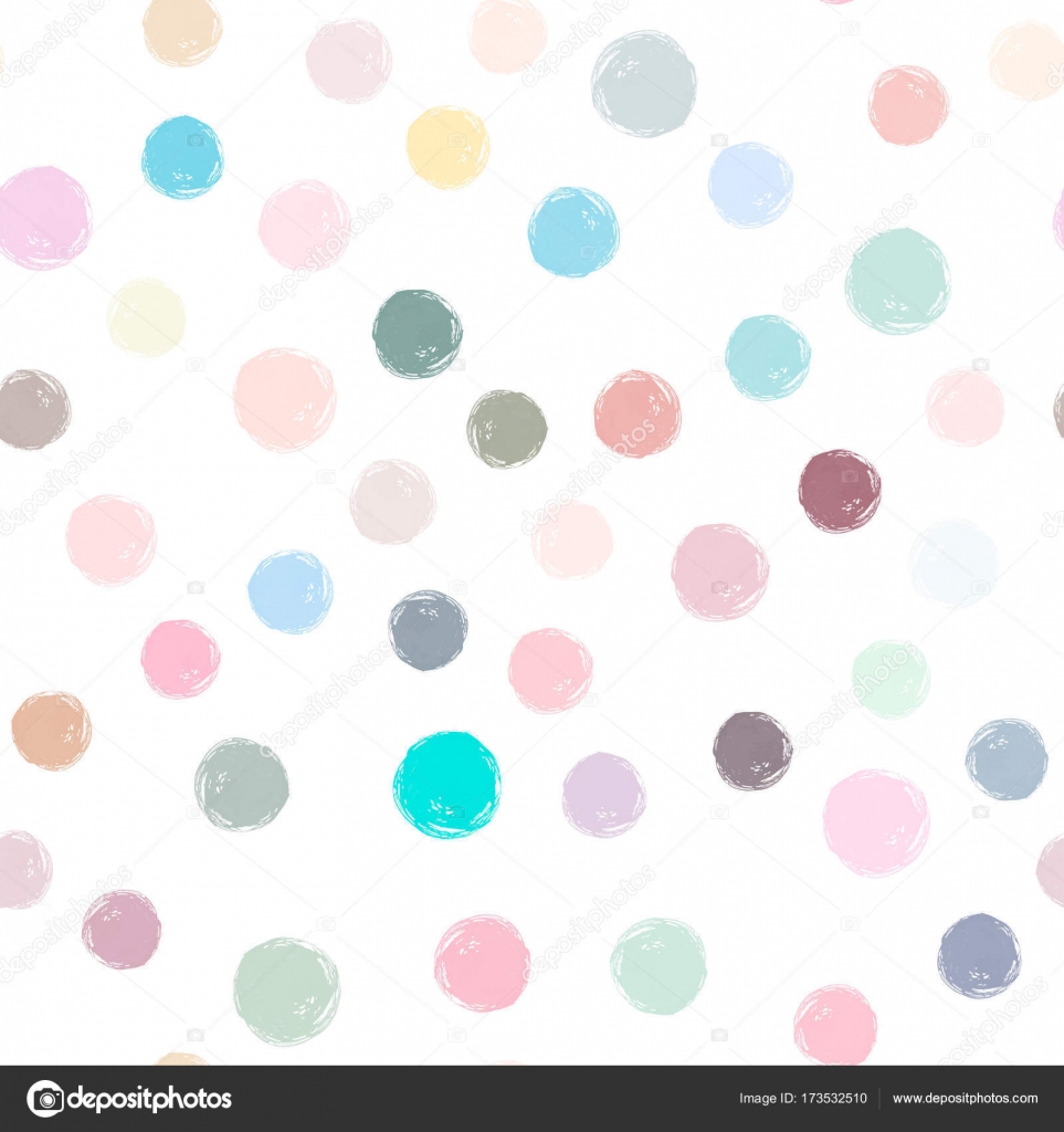 Vector Watercolor Circles Seamless Pattern Pastel Watercolor