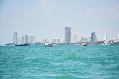 Siyam Körfezi 'nin merkezindeki Pattaya' da panoramik manzara.