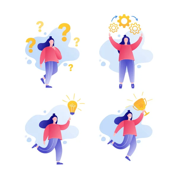 Brainstorm concept. Question and bulb icon. Problem solving. — Stock Vector