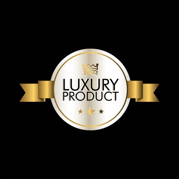 Badges Luxury Golden Color — Stock Vector