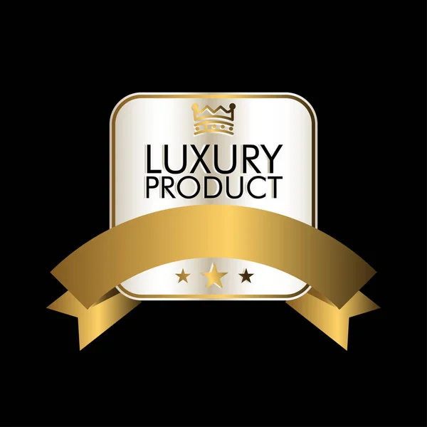 Badges Luxury Golden Color — Stock Vector
