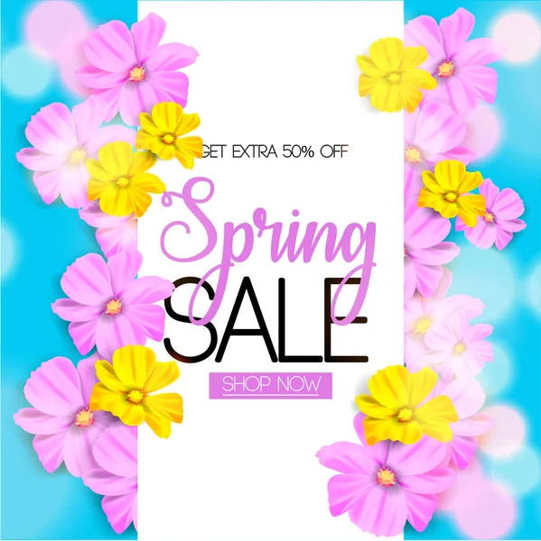 Çiçekli bahar satışı arka planı