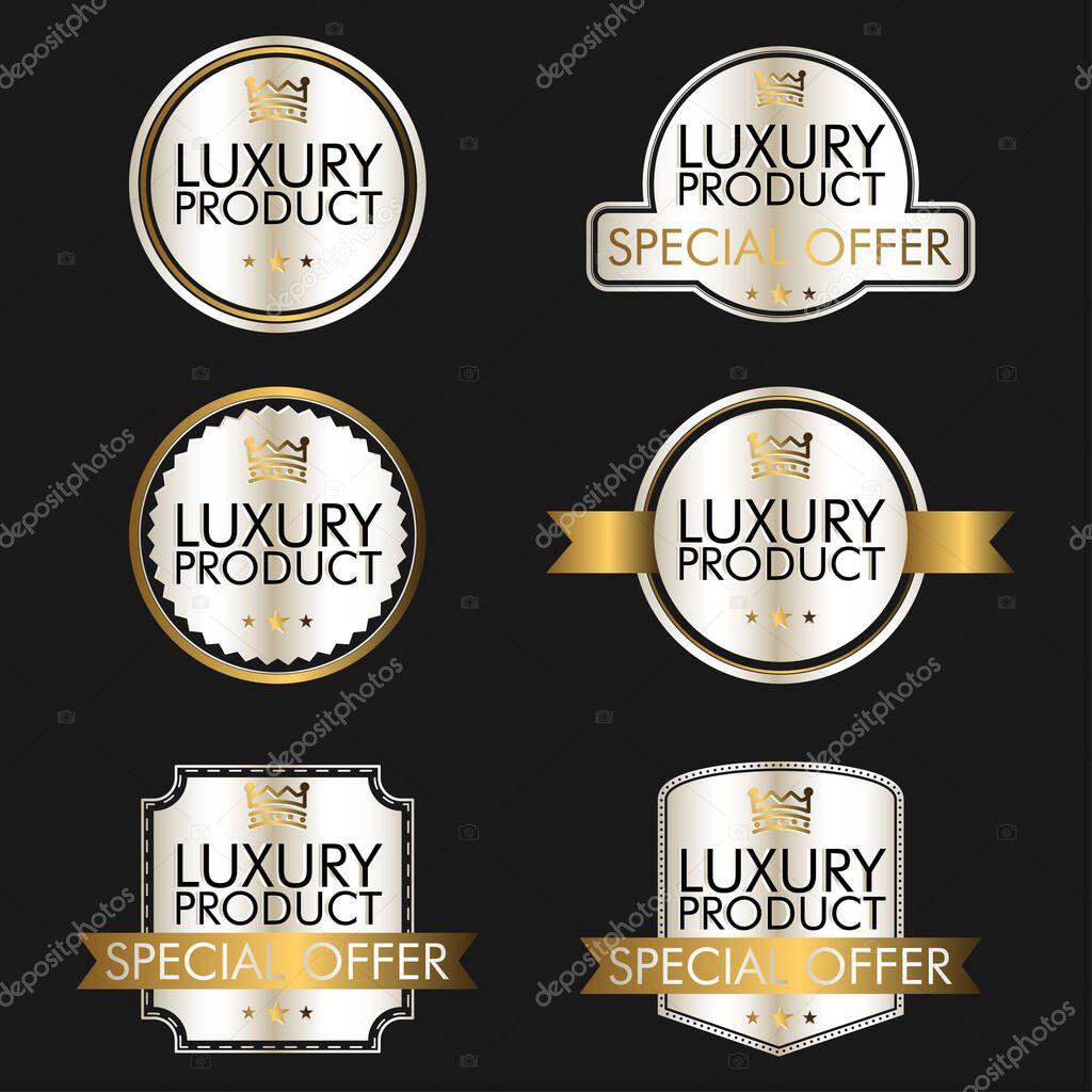 Badges Luxury with Golden Color