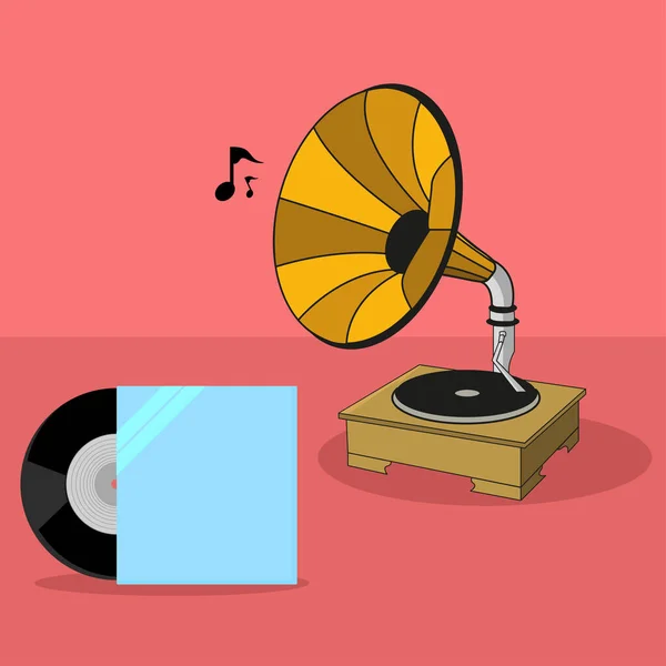 Vinil Rekord Vektorillusztrációja — Stock Vector