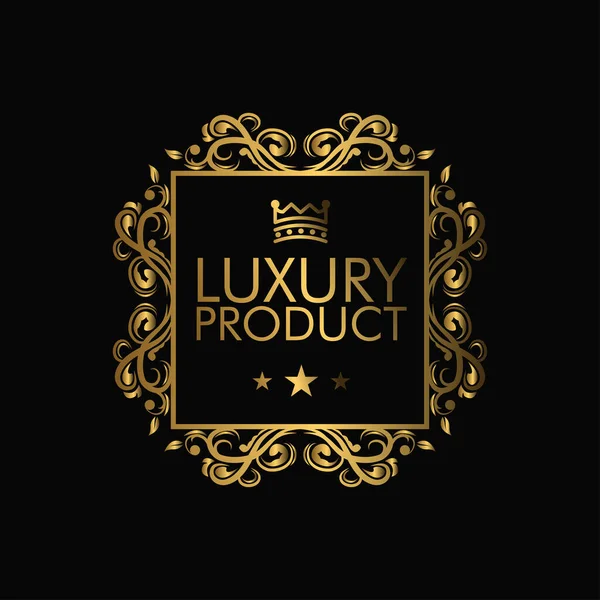 Frame Luxury Golden Color — Stock Vector