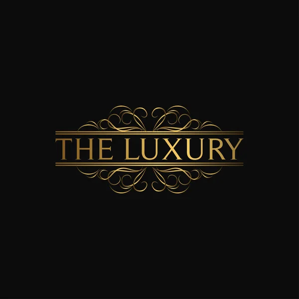 Logo Luxe Avec Couleur Dorée — Image vectorielle