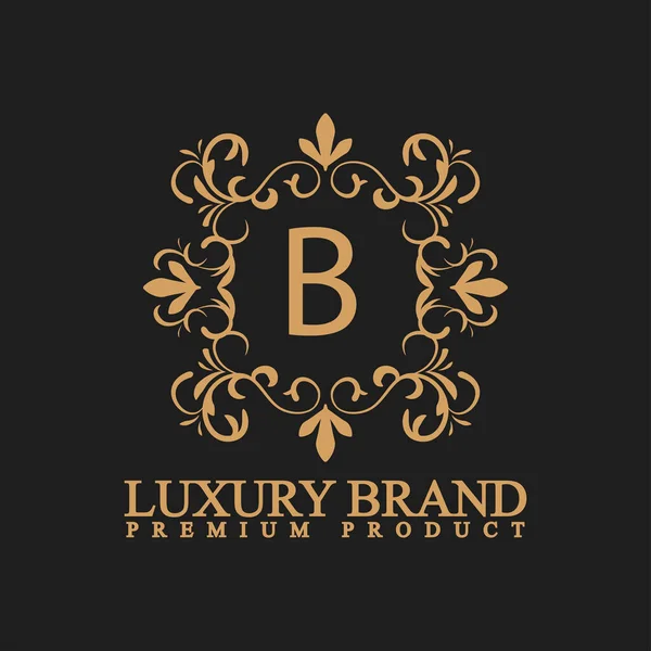 Logo Luxury Design Element Ornament Label Logo Made Golden Luxury — Stock Vector