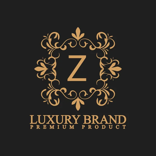 Logo Luxe Met Design Element Ornament Label Logo Gemaakt Met — Stockvector