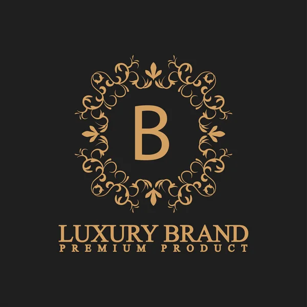 Logo Luxury Design Element Ornament Label Logo Made Golden Luxury — Stock Vector