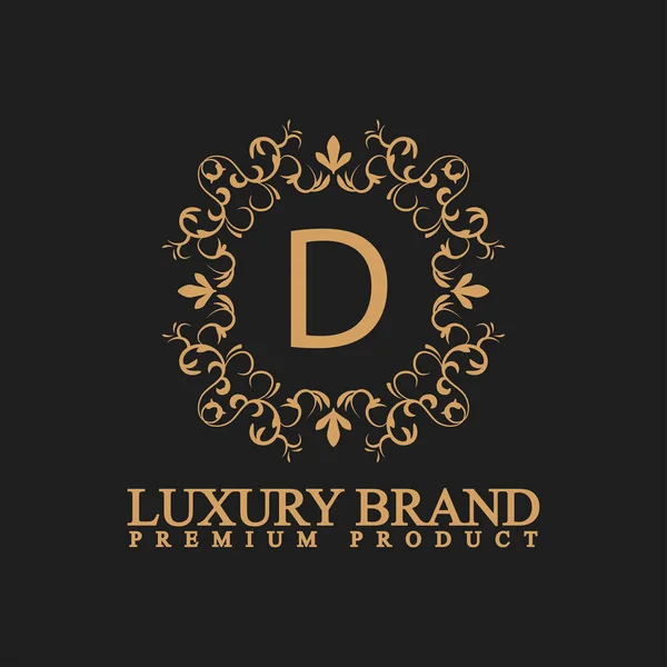 Logo Luxe Met Design Element Ornament Label Logo Gemaakt Met — Stockvector