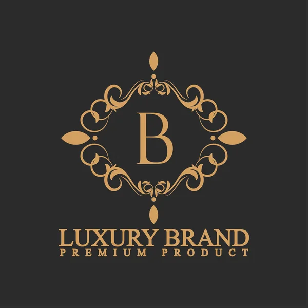 Luxury Logo Ornament Flourish Design Vip Brand Fashion Hotel Real — Stock Vector