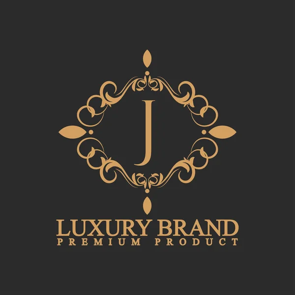Luxe Logo Met Ornament Bloeiend Design Voor Vip Merk Fashion — Stockvector