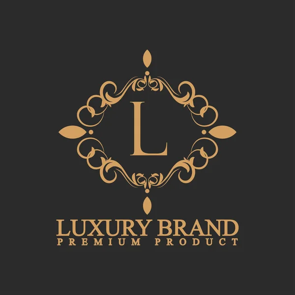 Logo Luxury Design Element Ornament Label Logo Made Golden Luxury — Stock Vector