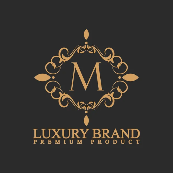 Logotipo Luxo Com Ornamento Design Flourish Para Marca Vip Moda — Vetor de Stock