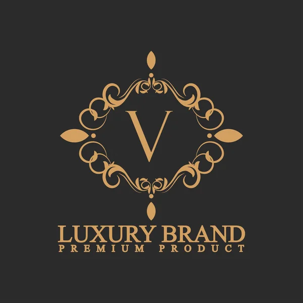 Luxe Logo Met Ornament Bloeiend Design Voor Vip Merk Fashion — Stockvector