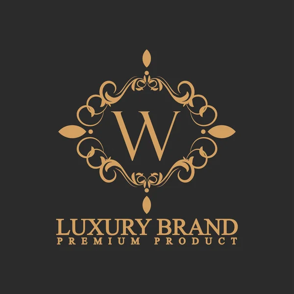 Luxus Logo Mit Ornament Und Floralem Design Für Vip Marke — Stockvektor