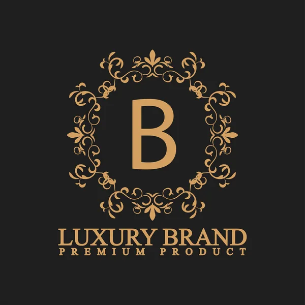 Luksusowe Logo Ozdobą Kwitnącym Designem Dla Marki Vip Mody Hotelu — Wektor stockowy
