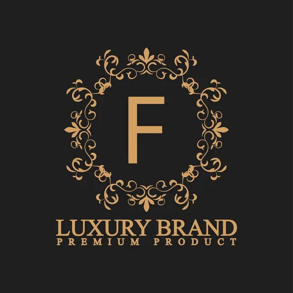 Logo Luxe Avec Ornement Design Florissant Pour Marque Vip Mode — Image vectorielle