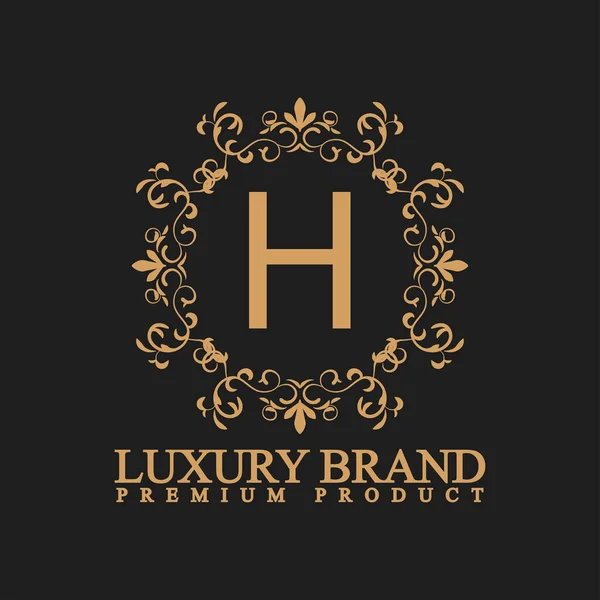 Розкішний Логотип Орнаментом Розкішним Дизайном Vip Бренду Моди Готелю Нерухомості — стоковий вектор